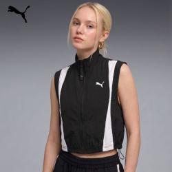 PUMA 女款拼色休闲立领宽松马甲