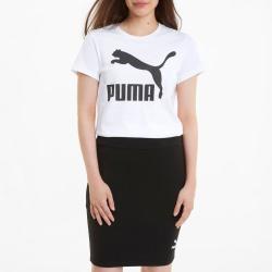 PUMA 大LOGO印花圆领舒适耐磨百搭套头女款短袖T恤