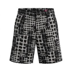 EMPORIO ARMANI 男士时尚设计感格纹拼色毛呢短裤休闲裤含羊毛