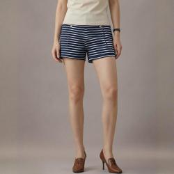 ZARA 女士时尚潮流高腰条纹拼色长裤