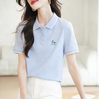 雪中飞 翻领短袖T恤女夏季小个子穿搭半袖POLO衫上衣