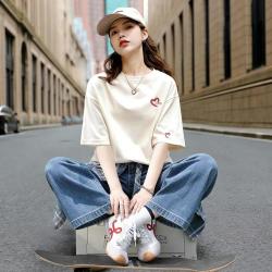 雪中飞 圆领短袖T恤女2026春季新品百搭松弛感上衣