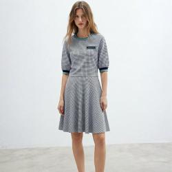MARNI 贴花格纹针织连衣裙
