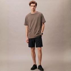 Massimo Dutti 男士纯色简约亚麻透气直筒休闲短裤