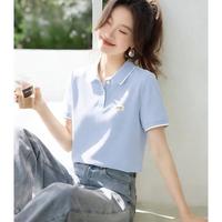 雪中飞 POLO领短袖体恤女夏季爆款老钱轻运动翻领上衣