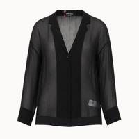 GIORGIO ARMANI 男女同款时尚纯色简约透视设计日常休闲真丝轻薄衬衫