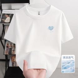 雪中飞 抗菌凉感短袖女士春夏季大码胖mm宽松显瘦圆领上衣