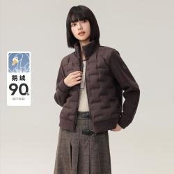 雪中飞 时尚鹅绒拼接款立领外套2025年日常户外百搭男女外套