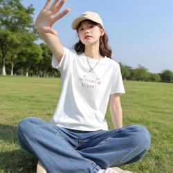 雪中飞 正肩短袖女t恤夏2026新品小个子休闲圆领套头衫