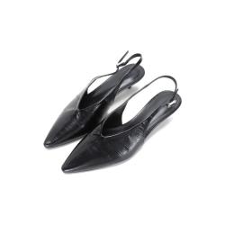 Massimo Dutti 韩系小众设计尖头后绊带猫跟凉鞋显瘦气质包头鞋凉鞋