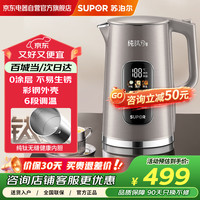 苏泊尔 电水壶 纯钛一体无缝内胆 烧水壶1.7L家用电热水壶 煮茶壶 彩钢外壳双层隔热防烫 SW-17S65T