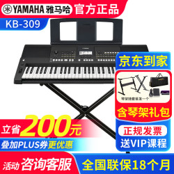 YAMAHA 电子琴KB309 308专业61键成人儿童考级老年初学者家用KB319便携琴 KB309+便携加粗X架全套礼包+课程