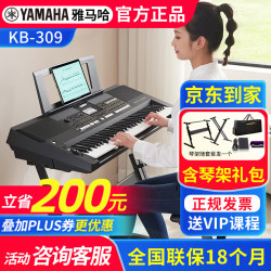 YAMAHA 电子琴KB309专业61键成人教学儿童考级老年初学者家用中文面板 KB309标配+配稳固Z架全