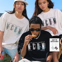 百亿补贴：MEDM 基础logo排版短袖男美式复古休闲圆领上衣女国潮夏季情侣T恤