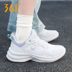 361° 女鞋运动鞋2026秋季女士超轻软底休闲官方正品鞋子皮面跑步鞋