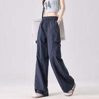 町缇 冰丝降落伞工装裤夏季薄款透气可两穿裤脚舒适百搭直筒运动裤子女