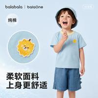 巴拉巴拉 童趣印章多彩儿童短袖t恤男女童夏季清凉纯棉婴幼t恤