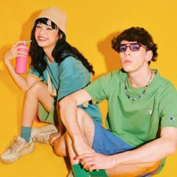 Champion 短袖女男女同款潮流百搭简约 LOGO圆领T恤