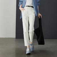 索菲丝尔 仿棉不易皱简约通勤休闲小脚裤女春季时尚百搭显瘦烟管裤