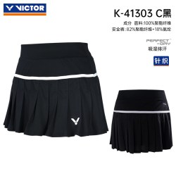 VICTOR 正品victor胜利羽毛球短裙女款训练系列针织运动休闲裙K-41303