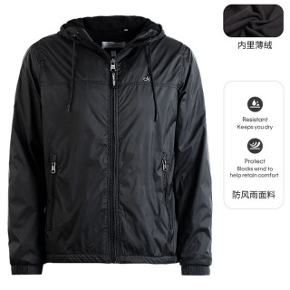 卡尔文·克雷恩 Calvin Klein/卡尔文·克雷恩CK男款连帽休闲加绒防风外套春秋夹克