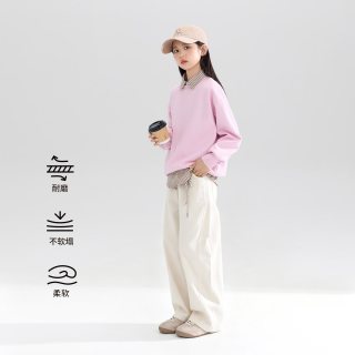ZOSEE 童装女童牛奶棉卫衣宽松插肩袖2026新款儿童烫钻休闲套头衫潮 灰色 120 cm