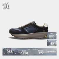 KOLON SPORT RETRO RUNNER跑步鞋 男女同款耐磨V底户外休闲鞋 LUFC5WT415-BK 黑 42