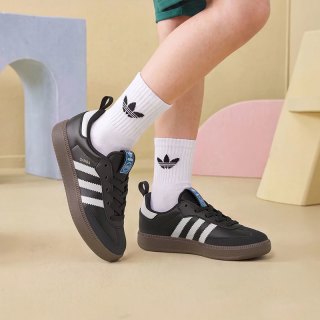 adidas 滔搏丨adidas阿迪达斯三叶草小童SAMBA QUICKON经典板鞋KK2178