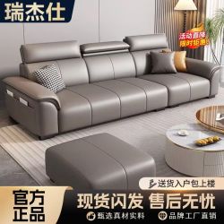 瑞杰仕 生态真皮猫抓皮皮艺沙发沙发简约现代小户型轻奢客厅意式皮艺沙发
