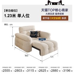 帕沙曼 云朵电动沙发床布艺多功能小户型客厅两用双人沙发智能折叠