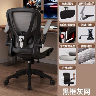 纯颜 小户型专用人体工学椅子省空间护腰学习椅家用舒适久坐电脑椅