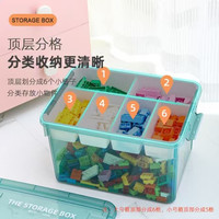 禧天龙 工具玩具收纳箱 6格双层分隔 烟熏灰 2个装 30L