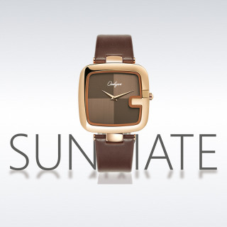 SUNMATE/森密法国轻奢百搭时尚款手表新款方形大表盘女士腕L表