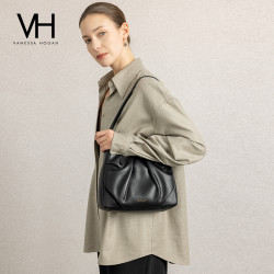VH女包柔柔褶皱包质感百搭单肩轻奢腋下包