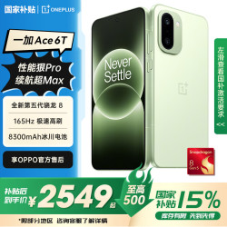 一加 Ace 6T 5G手机 12GB+256GB 掠影绿