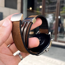 卡客风暴适用华为手表gt5表带GT3pro疯马皮watch3磁吸扣fit4小米