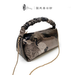 不定位中式国风古风女士小包手拎包中国风软面斜跨肩包6403