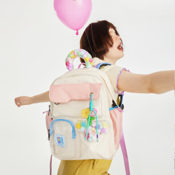 LOLA DESIGN LOLADESIGN花花双肩包 可爱书包高中女生小众初中大容量双肩背包