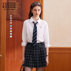 TEENIE WEENIE 小熊刺绣牛津纺长袖衬衫 白色 L(170)