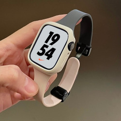 适用苹果手表撞色硅胶表带iwatch11小蛮腰磁吸腕带applewatch全系