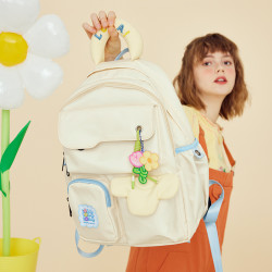 LOLA DESIGN LOLADESIGN芝士双肩包 可爱书包女大学生通勤初高中生女生背包夏