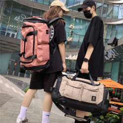 潮咖潮搭 新款时尚多用健身旅行包男士斜跨大包大容量双肩包女手提登山包潮