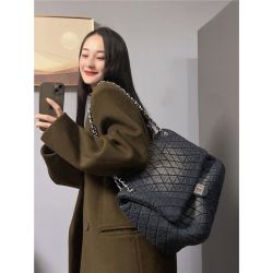 包包女2026新款水墨染牛仔流浪包菱格链条包韩版斜挎包春款单肩包
