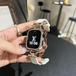 小香高级感蝴蝶扣设计细款表带适用iwatch789S1011代SE苹果手表带