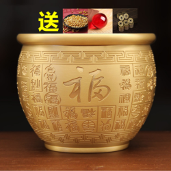 师傅推荐11.5cm《百福米缸》 黄铜米缸招宝百福缸 家居摆件