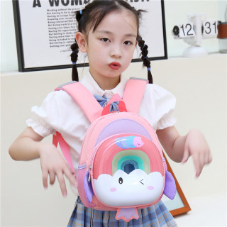 防走失带牵引绳可爱彩虹书包幼儿园小班1-4岁超轻便透气女孩背包