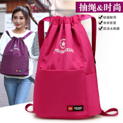 时尚抽绳双肩包女简易收纳袋百搭轻便抽带包包运动旅游背包