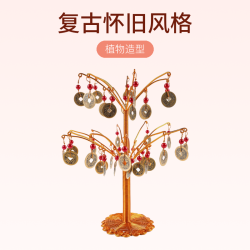 发财树铝编制作精致简约家居店铺摆件复古纯手工