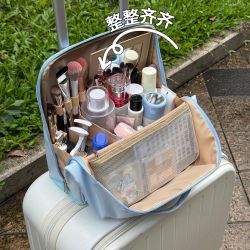 化妆包收纳大容量可挂行李箱镜子包便携外出旅行站立式多层洗漱包