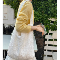 赵露思同款单肩包女田园风水溶蕾丝春天温柔仙女大容量通勤托特包